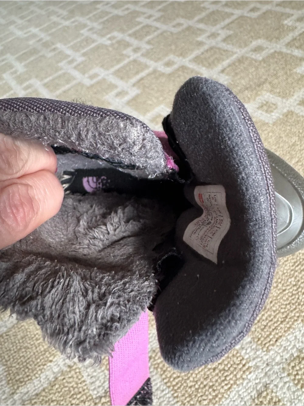 The North Face Toddler Alpenglow II Waterproof Snow Boots Purple Gray Girls 8